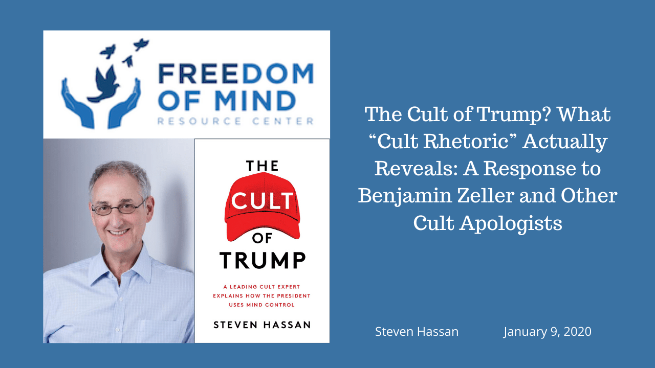 The Cult of Trump? What “Cult Rhetoric” Actually Reveals: A Response to Benjamin Zeller and Other Cult Apologists